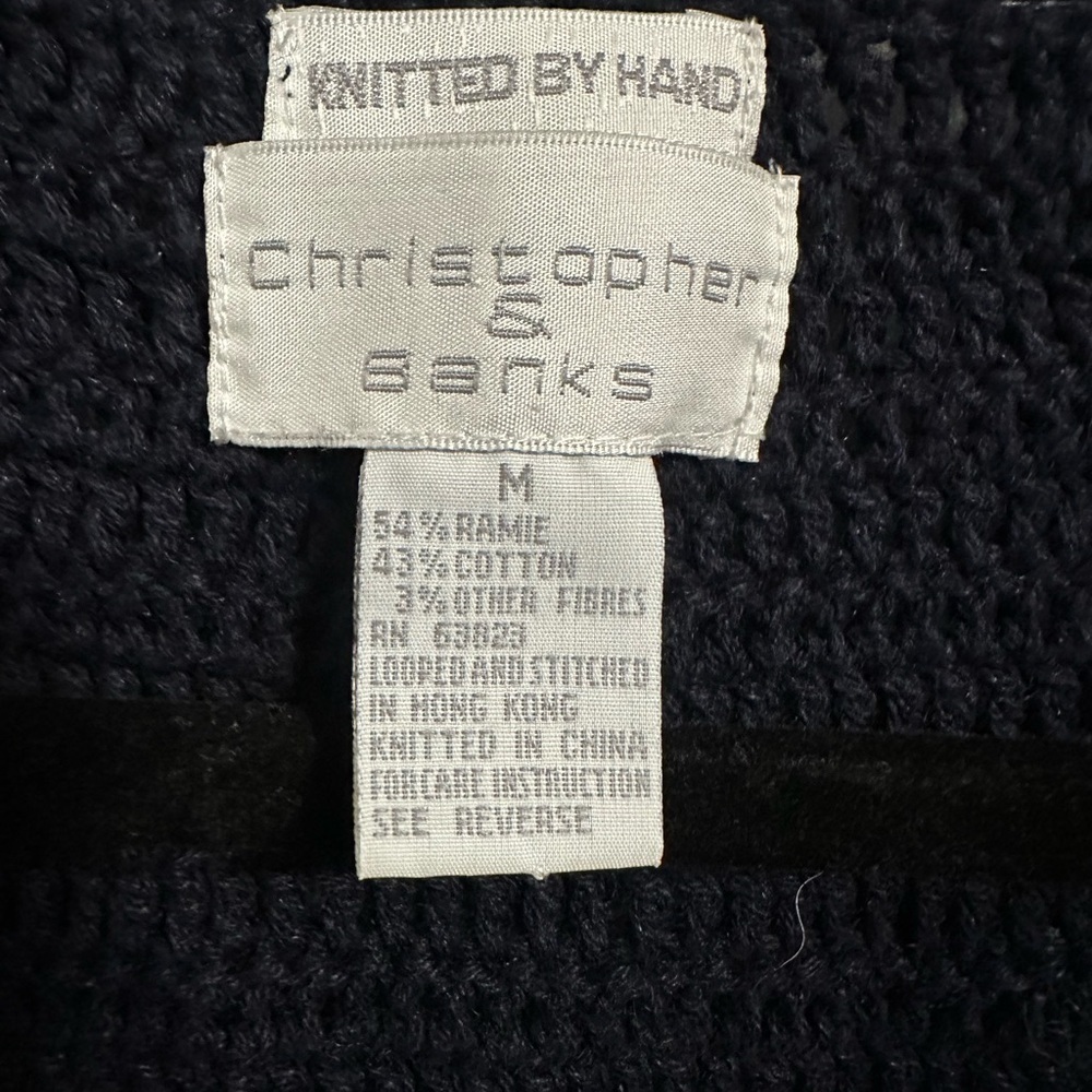 Christopher & Banks Dark Blue and Forest Green Knit Cardigan - Picture 4 of 4